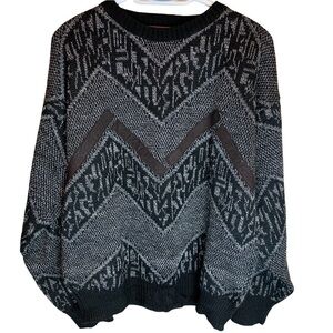 Vintage Grandpa Sweater Geometric Acrylic 80’s Cosby Style Men’s Large